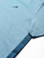 Alcis Men Blue Solid Slim Fit Gym T-shirt | Grocsy