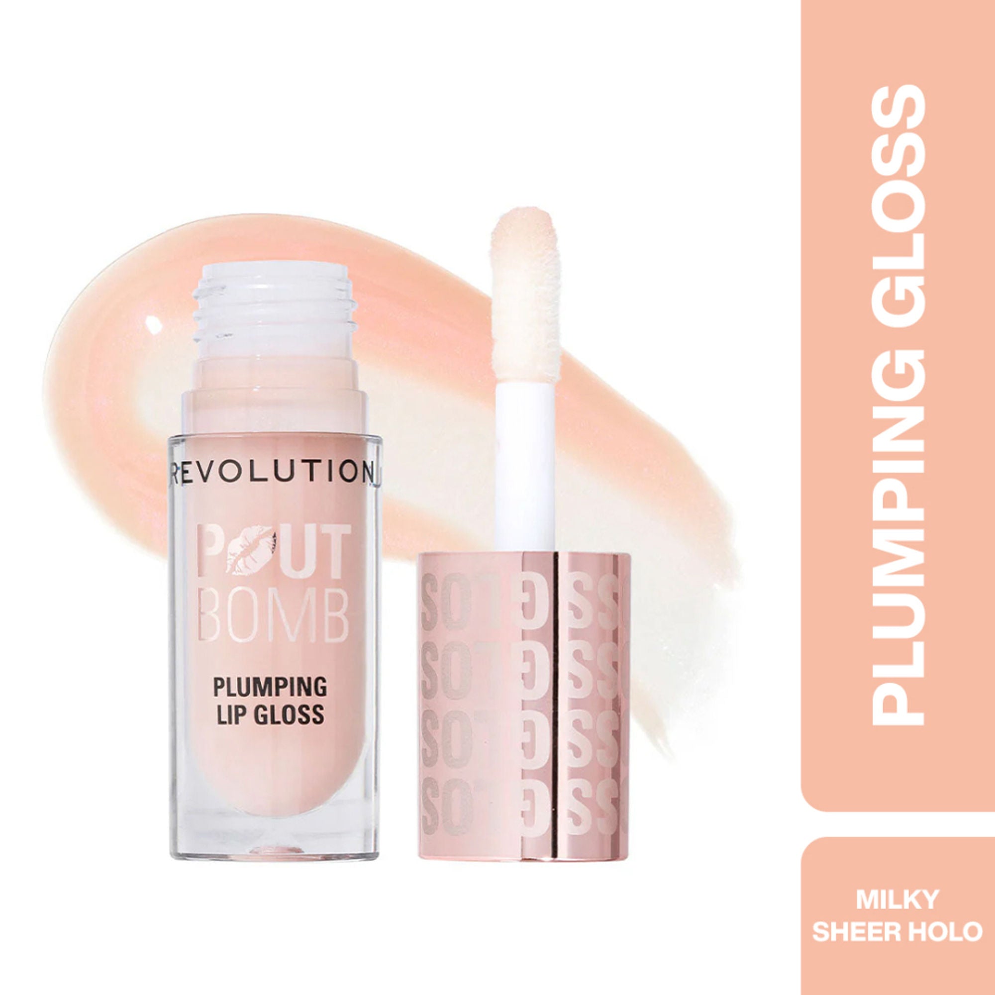Makeup Revolution Pout Bomb Plumping Gloss - Milky Sheer Holo | Grocsy