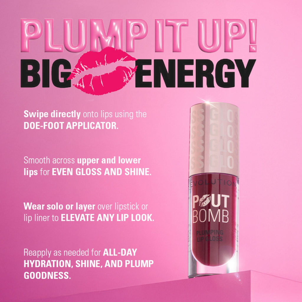 Makeup Revolution Pout Bomb Plumping Gloss - Milky Sheer Holo | Grocsy