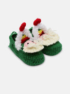 Chutput Kids Woollen Hand Knitted Cartoon Detailed Booties - Green | Grocsy