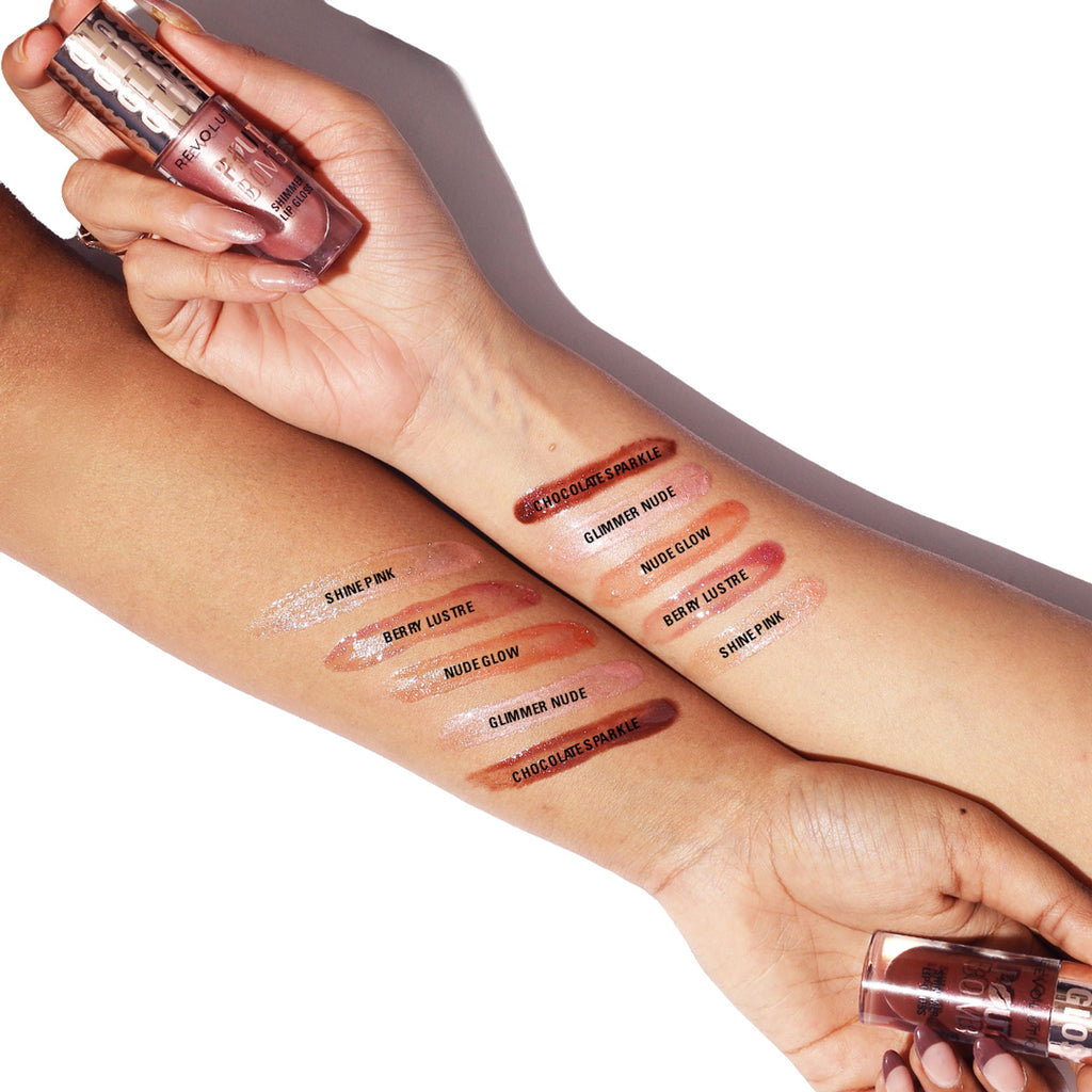 Makeup Revolution Pout Bomb Shimmer Lip Gloss - Nude Glow | Grocsy