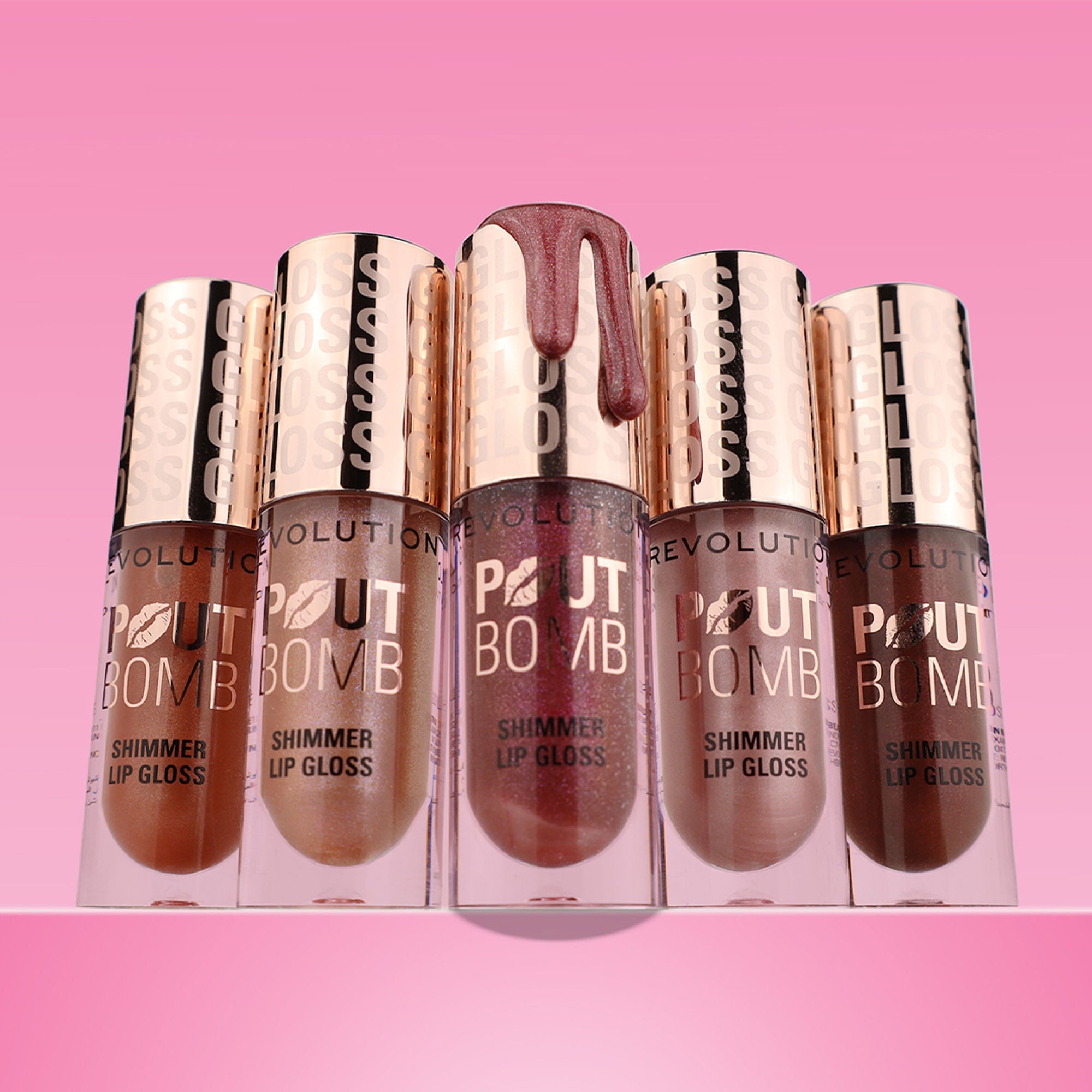 Makeup Revolution Pout Bomb Shimmer Lip Gloss - Berry Lusture | Grocsy