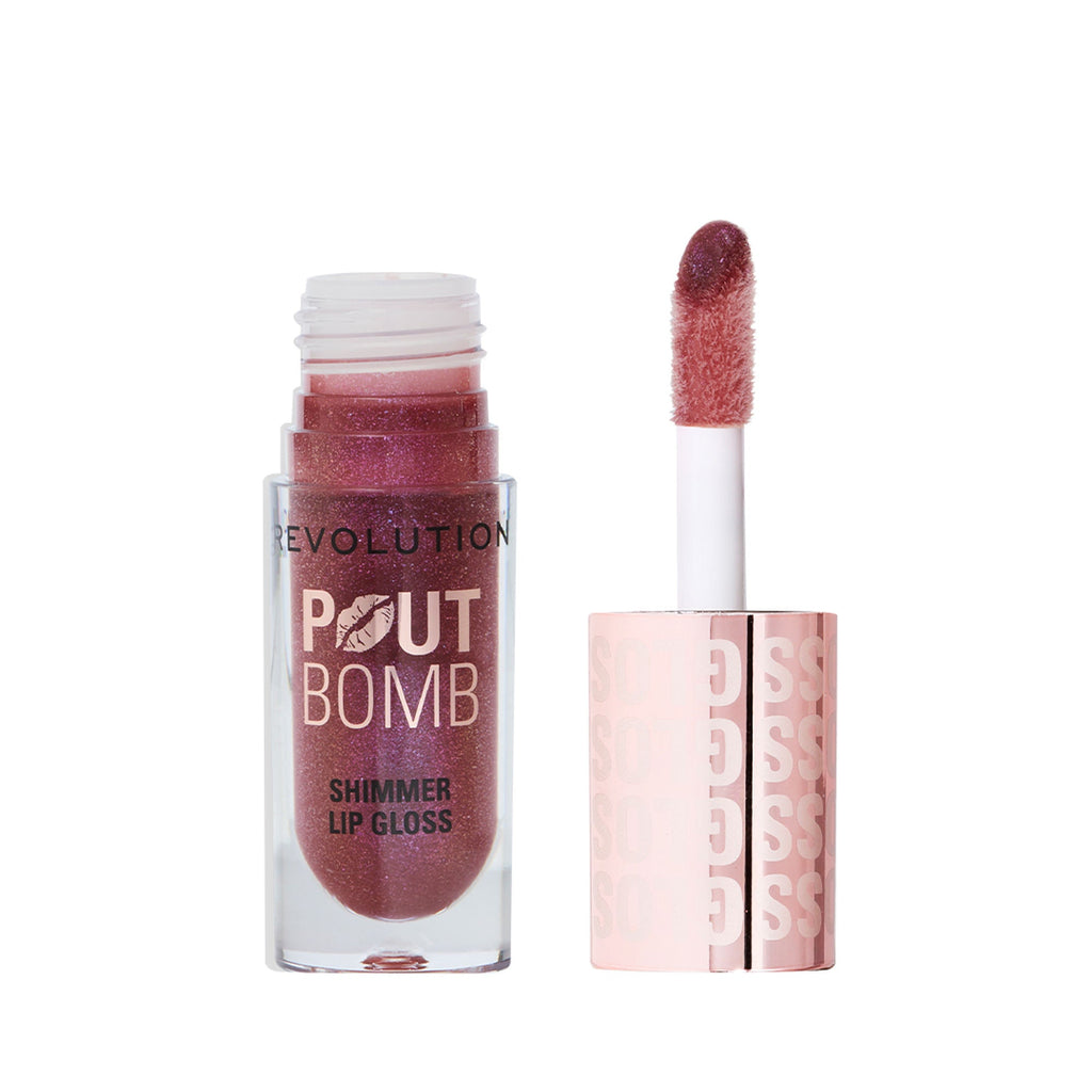 Makeup Revolution Pout Bomb Shimmer Lip Gloss - Berry Lusture | Grocsy