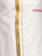 Sethukrishna Boys Golden & White Shirt with Dhoti | Grocsy