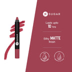 Sugar Cosmetics Matte as Hell Lip Crayon Lasts upto 8hrs, Water Resistent Lipstick for Women - 28 Honey Rider | Grocsy