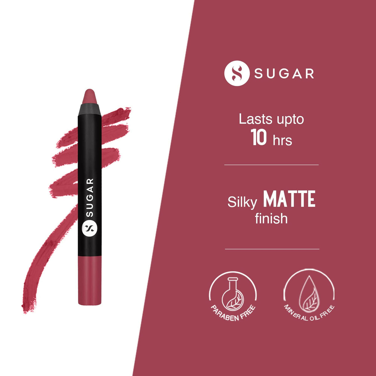 Sugar Cosmetics Matte as Hell Lip Crayon Lasts upto 8hrs, Water Resistent Lipstick for Women - 28 Honey Rider | Grocsy