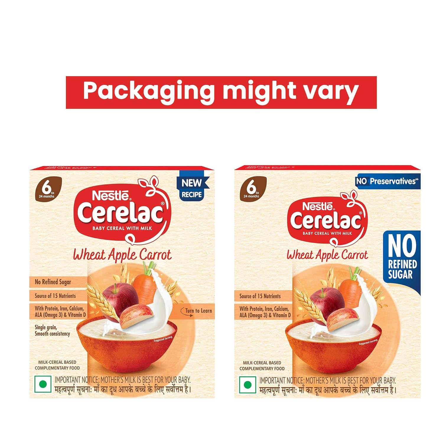 Nestle Cerelac Baby Cereal With Milk - Wheat Apple Carrot | Grocsy