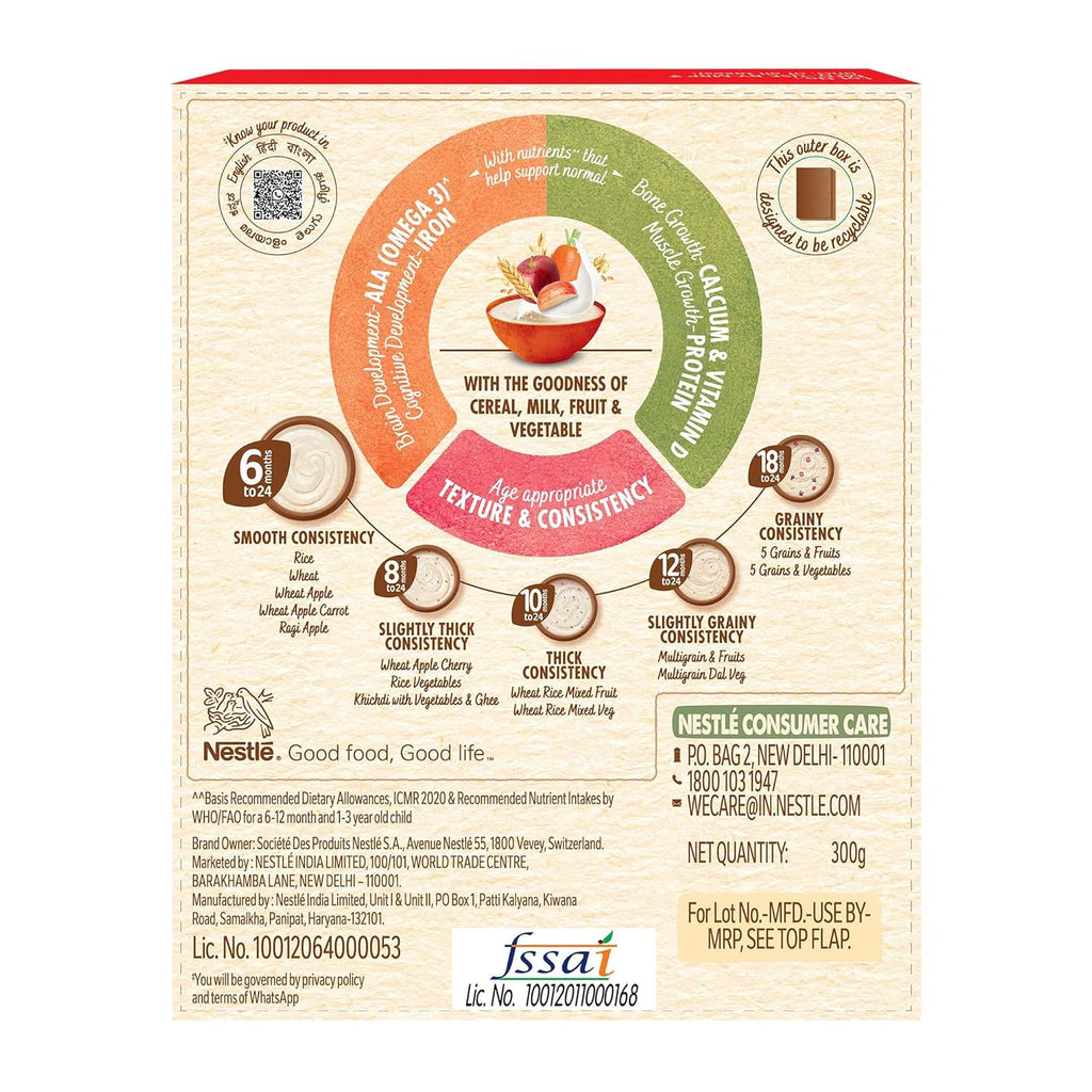 Nestle Cerelac Baby Cereal With Milk - Wheat Apple Carrot | Grocsy