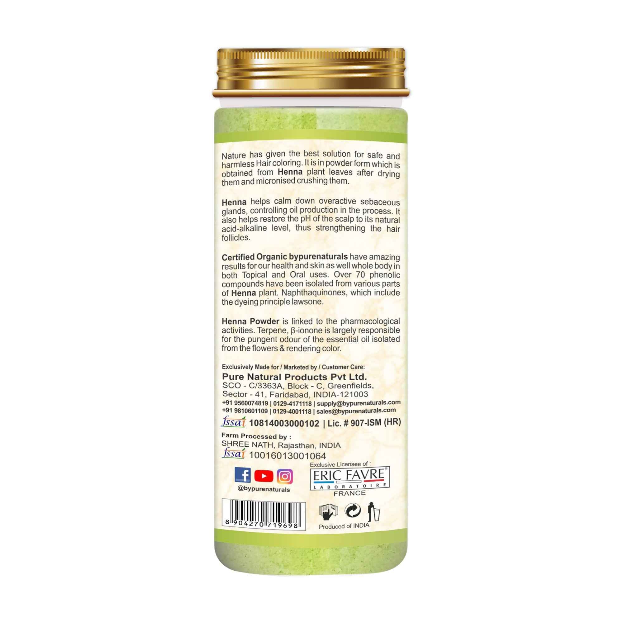 byPureNaturals Organic Henna Powder | Grocsy