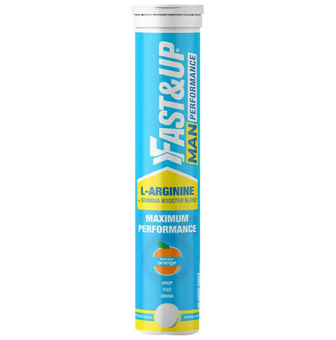Fast&Up Man Performance-1500mg L-Arginine Effervescent Tablets-Orange Flavor | Grocsy