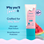 Aqualogica Radiance+ Oil Control Fluid Sunscreen SPF50+ PA++++ | Grocsy