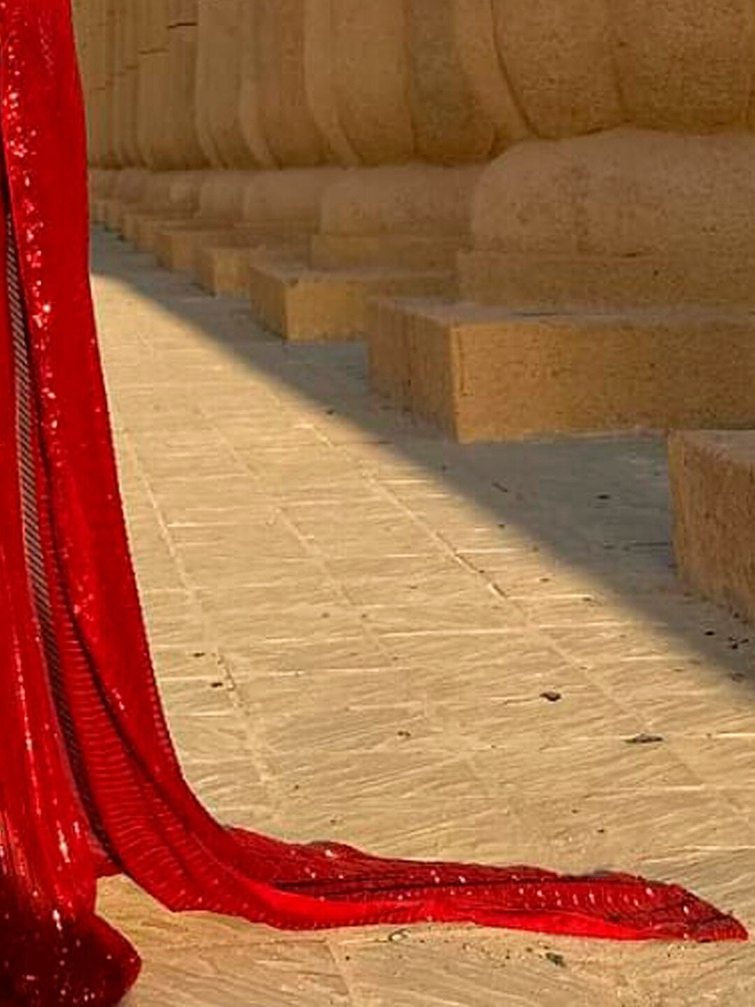 Sangria Red Embellished Pure Georgette Saree | Grocsy