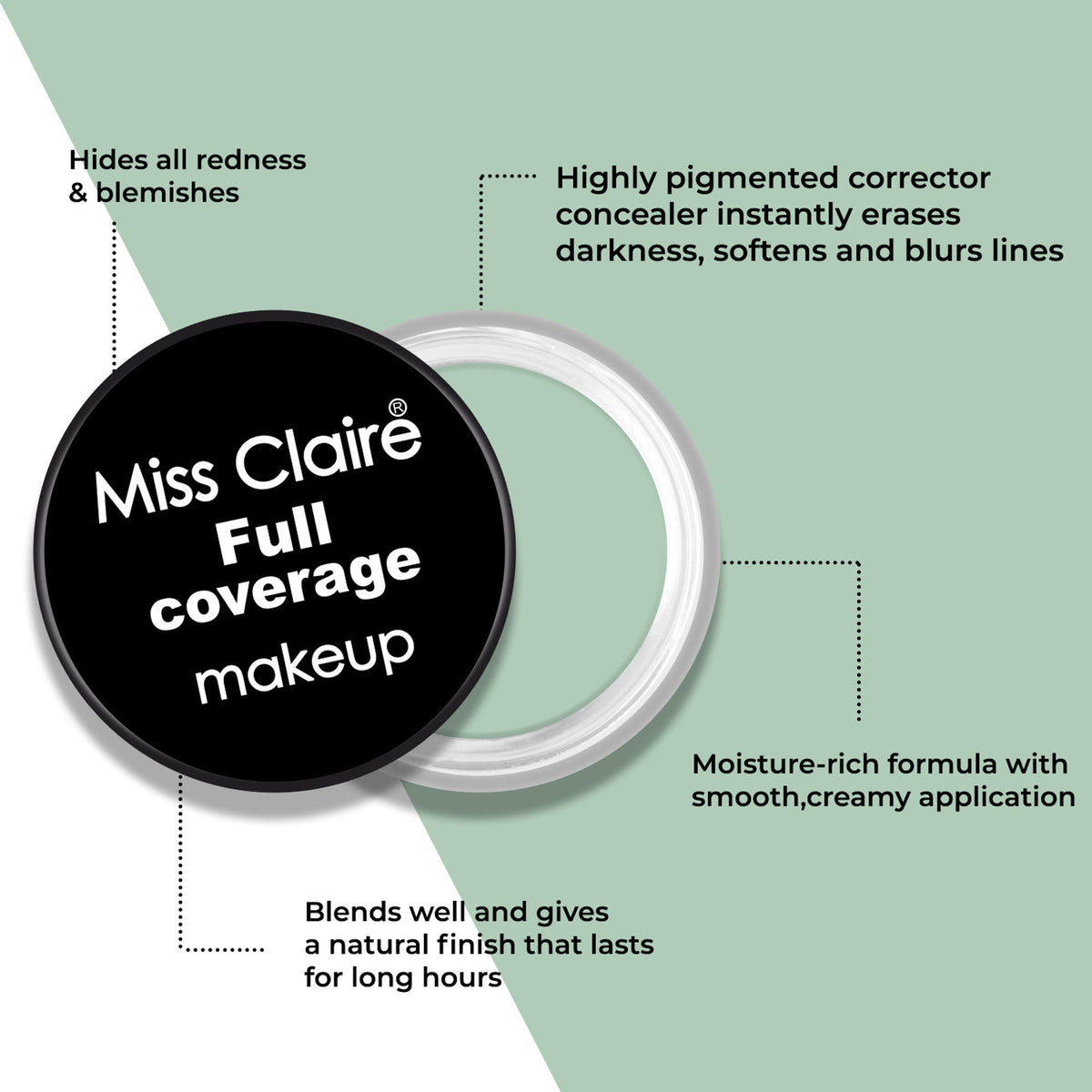 Miss Claire Full Coverage Makeup + Concealer - 16 | Grocsy