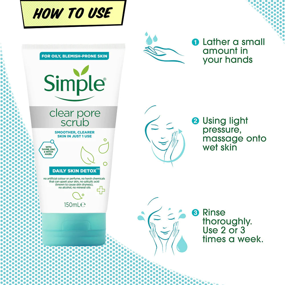 Simple Daily Skin Detox Clear Pore Facial Scrub | Grocsy