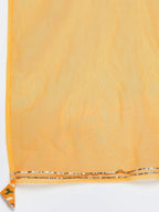 HERE&NOW Women Mustard Yellow Ethnic Motifs Printed Kurta with Trousers & With Dupatta | Grocsy
