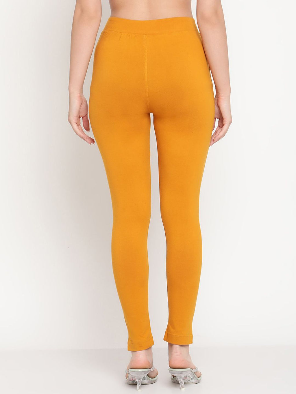 TAG 7 Women Black & Mustard Yellow Pack of 2 Straight Fit Ankle-Length Leggings | Grocsy