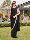 Tikhi Imli Black Beads and Stones Saree | Grocsy