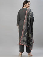 Sztori Plus Size Ethnic Motifs Printed Kurta With Trousers & Dupatta | Grocsy