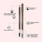 Miss Claire Waterproof Eyebrow Pencil With Mascara Brush - 03 Medium Brown | Grocsy