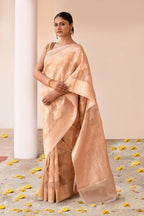 Joban Fashion Gold Banarasi Tissue Saree | Grocsy