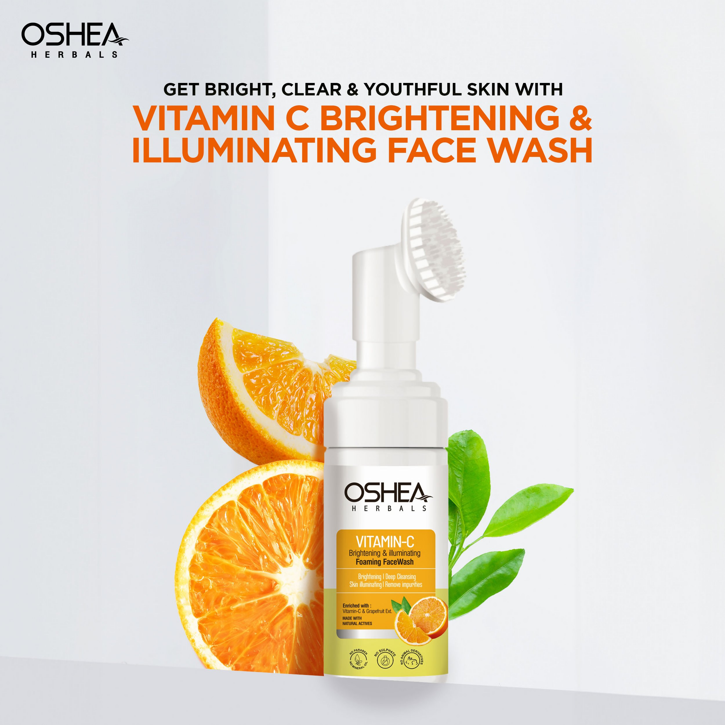 Oshea Herbals Brightening & Illuminating Foaming Face Wash | Grocsy