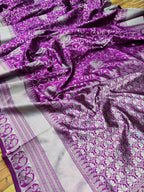 DEIANA'S Beautiful Designer Golden zari Soft Lichi Silk Saree - Majenta | Grocsy