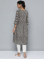 HERE&NOW Women Ethnic Motifs Printed Pure Cotton Kurta | Grocsy