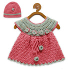 Chutput Kids Pink Coloured Mermaid Design Solid Wool Frock | Grocsy