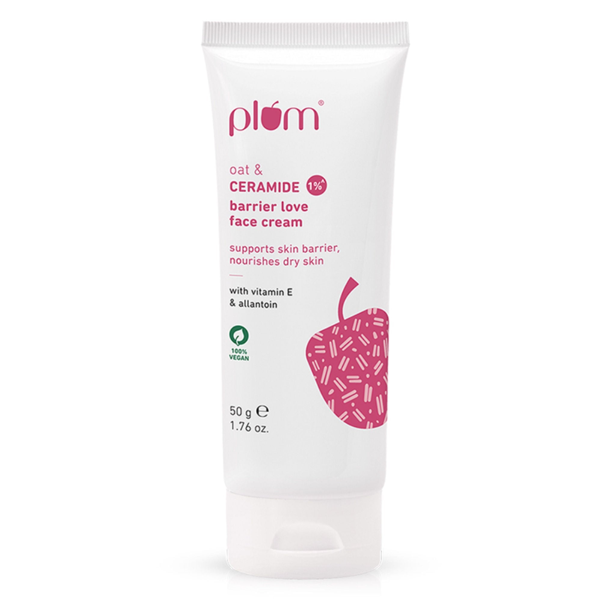 Plum 1% Ceramide Face Cream With Oat, Strengthens Skin Barrier & Nourishes | Grocsy