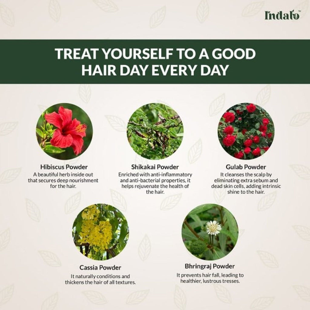 Indalo All-Natural Hair Treatment Pack - Shikakai & Bhringraj | Grocsy