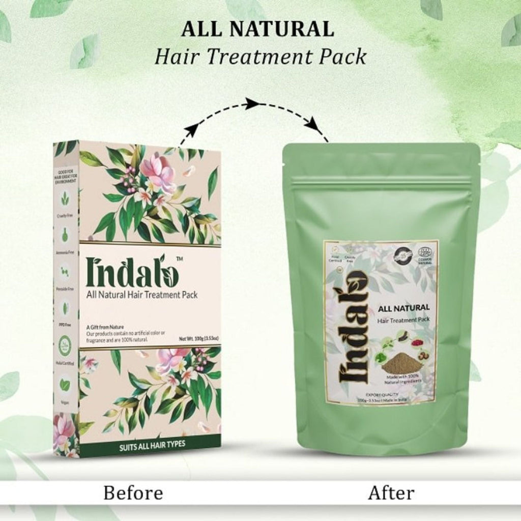 Indalo All-Natural Hair Treatment Pack - Shikakai & Bhringraj | Grocsy