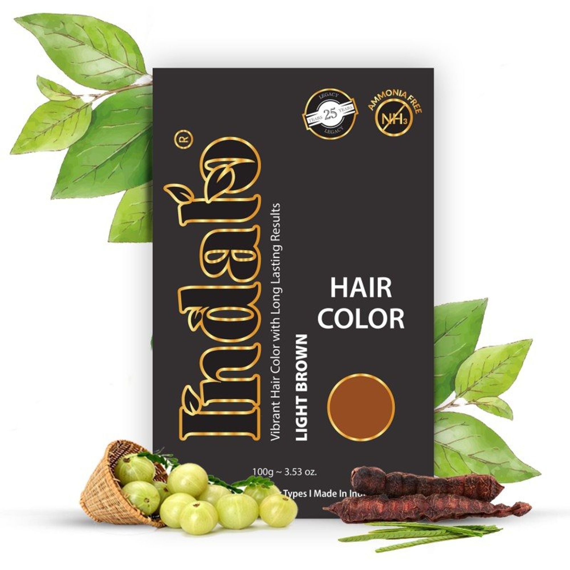 Indalo Ammonia-Free Vibrant Light Brown Hair Color With Natural Ingredients - Light Brown | Grocsy