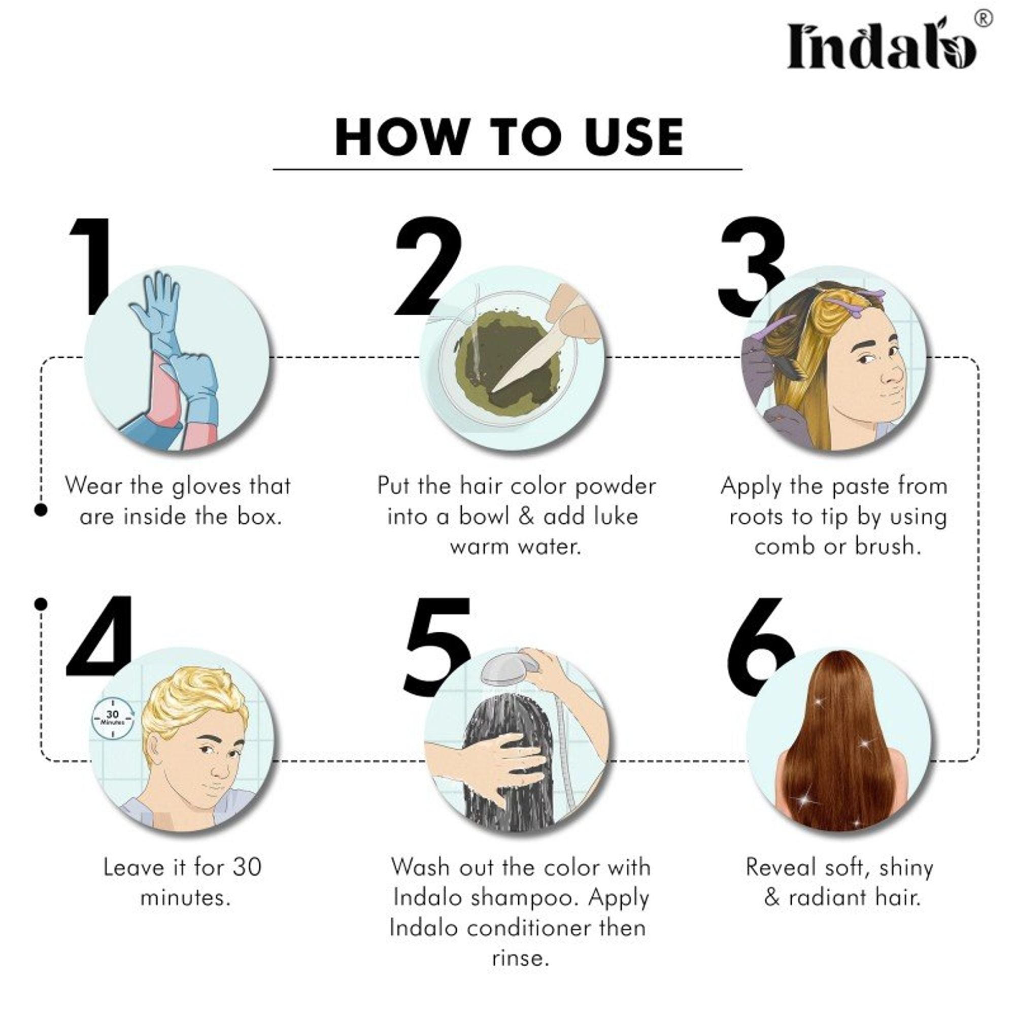 Indalo Ammonia-Free Vibrant Light Brown Hair Color With Natural Ingredients - Light Brown | Grocsy