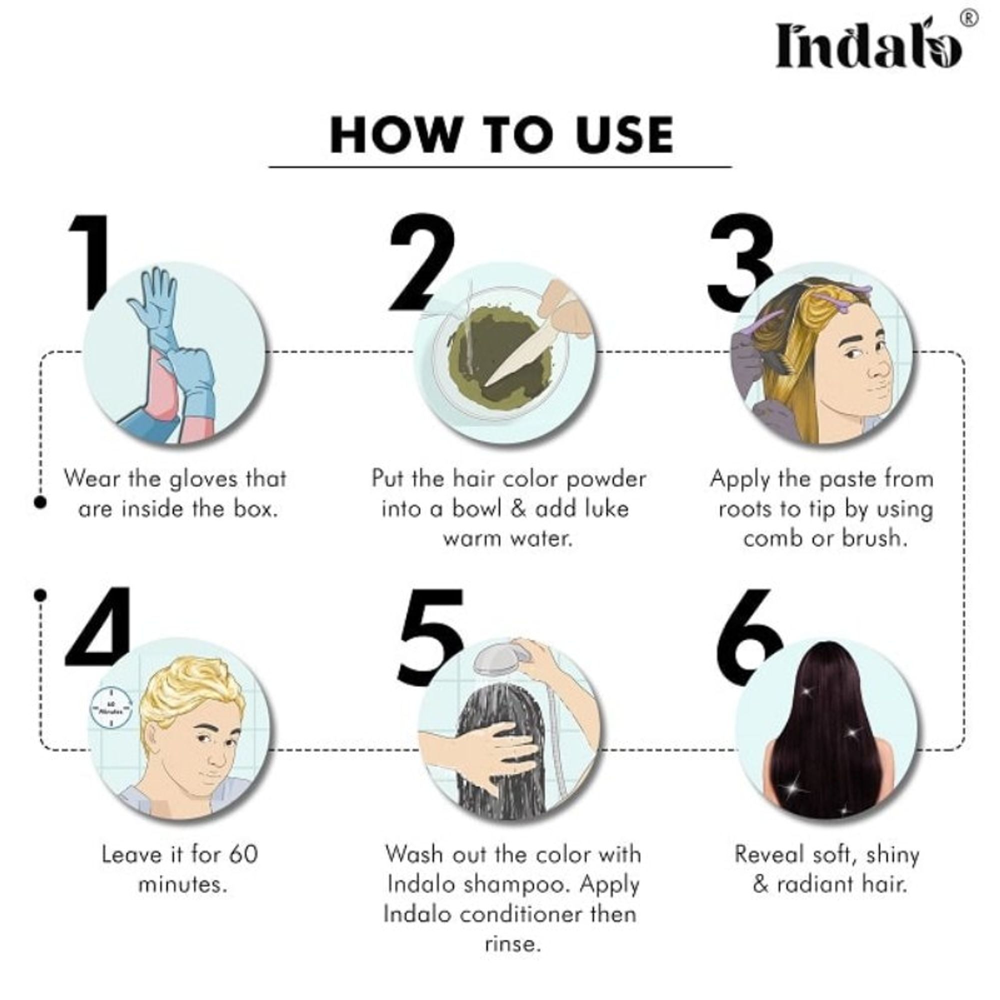 Indalo Natural Baheda And Brahmi Hair Colour - Dark Brown | Grocsy