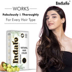 Indalo Natural Baheda And Brahmi Hair Colour - Dark Brown | Grocsy