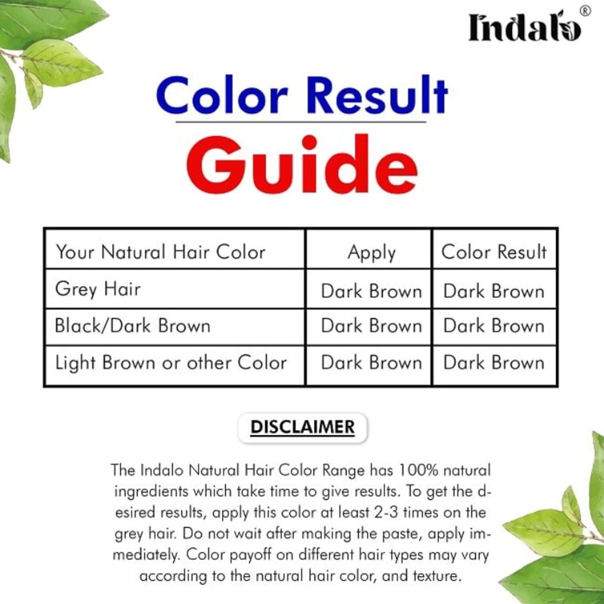 Indalo Natural Baheda And Brahmi Hair Colour - Dark Brown | Grocsy