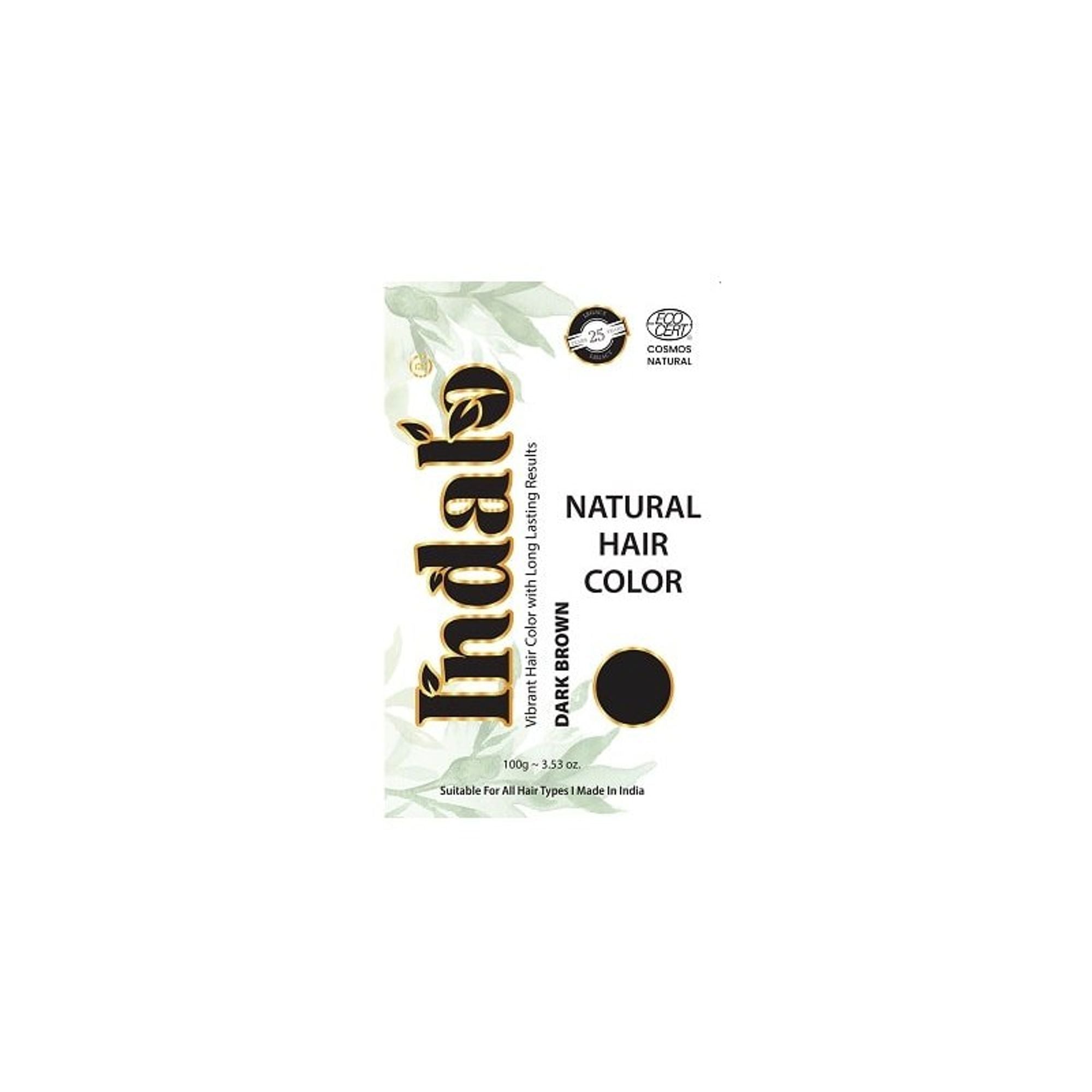 Indalo Natural Baheda And Brahmi Hair Colour - Dark Brown | Grocsy