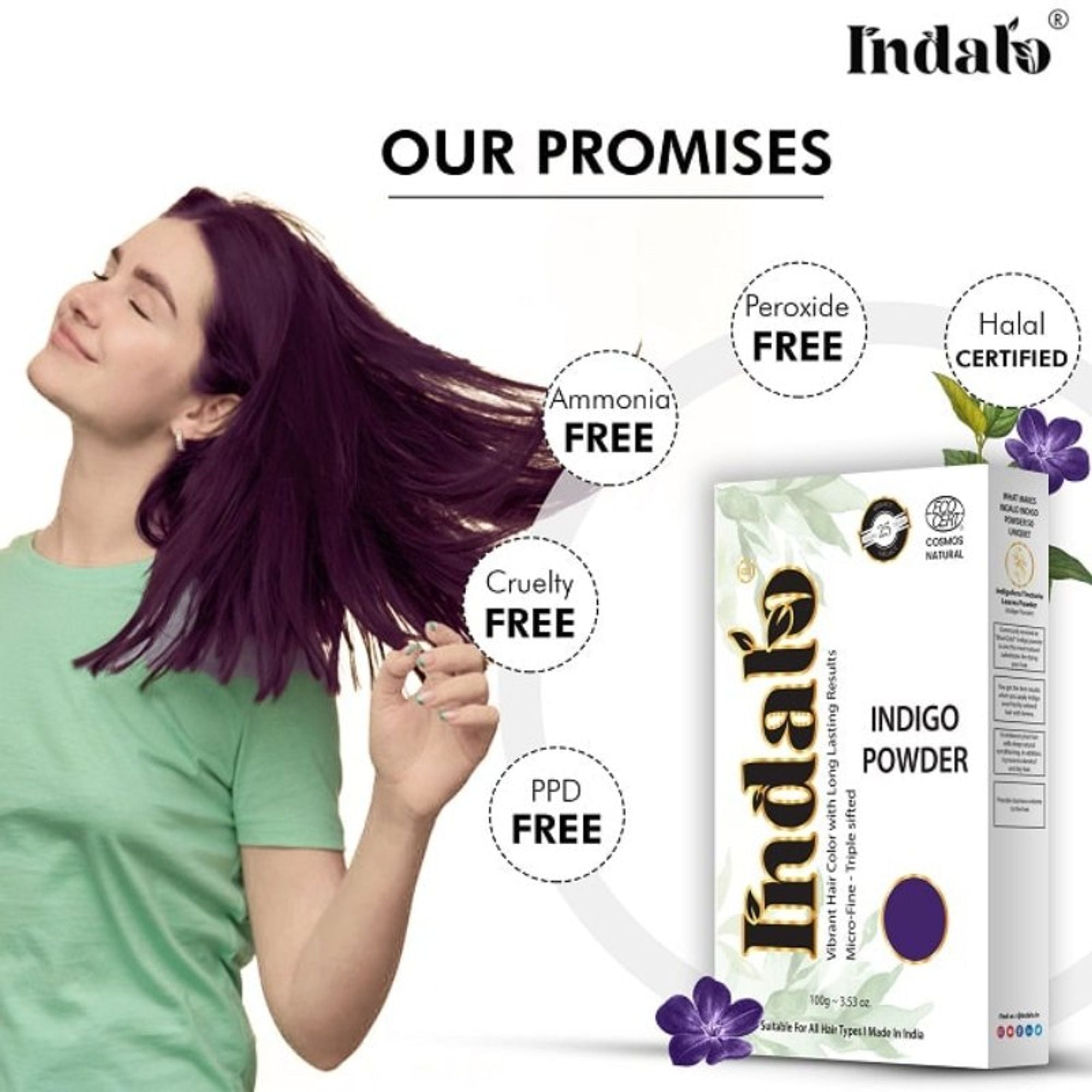 Indalo Natural Indigo Hair Colour - Indigofera Tinctoria | Grocsy
