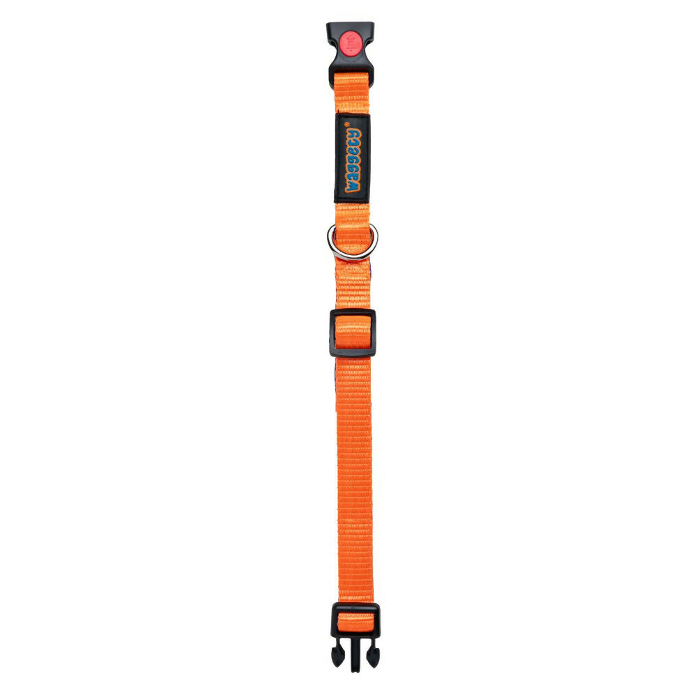 Waggety Padded Dog Collar - Adjustable, Comfortable Fit, Durable Polyester - Orange | Grocsy