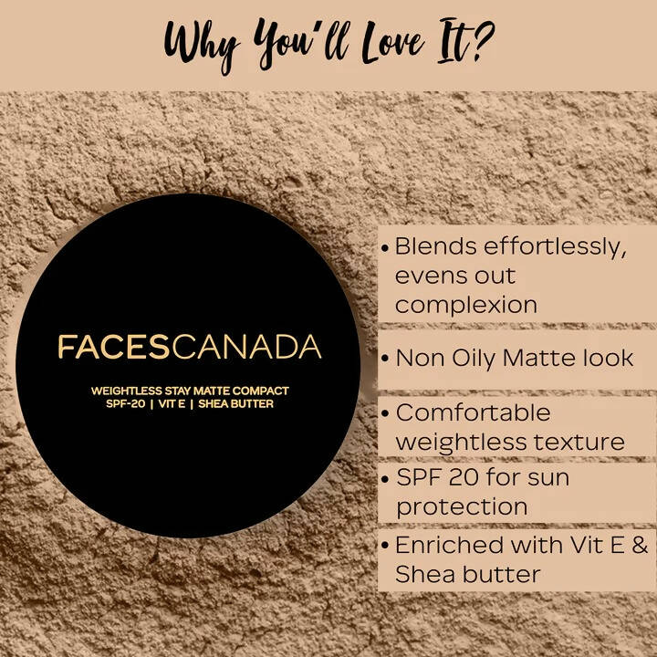 Faces Canada Weightless Stay Matte Compact SPF20-Natural 02 | Grocsy