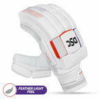 DSC Krunch 7.0 Men's Leather Right Hand Cricket Batting Gloves - Size Small (White Orange) | Grocsy