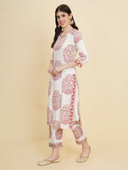 Designer Stylish White cotton Stitched Suit With Dupatta - Tanisha | Grocsy