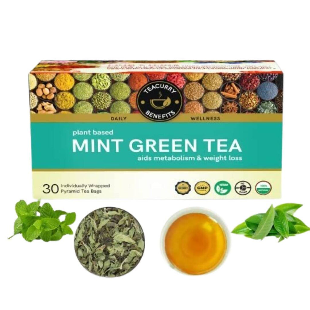 Teacurry Mint Green Tea Bags | Grocsy
