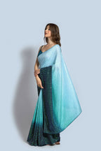 Vegaa Fashion Sky Blue Vichitra Silk Embroidered Party Wear Saree | Grocsy