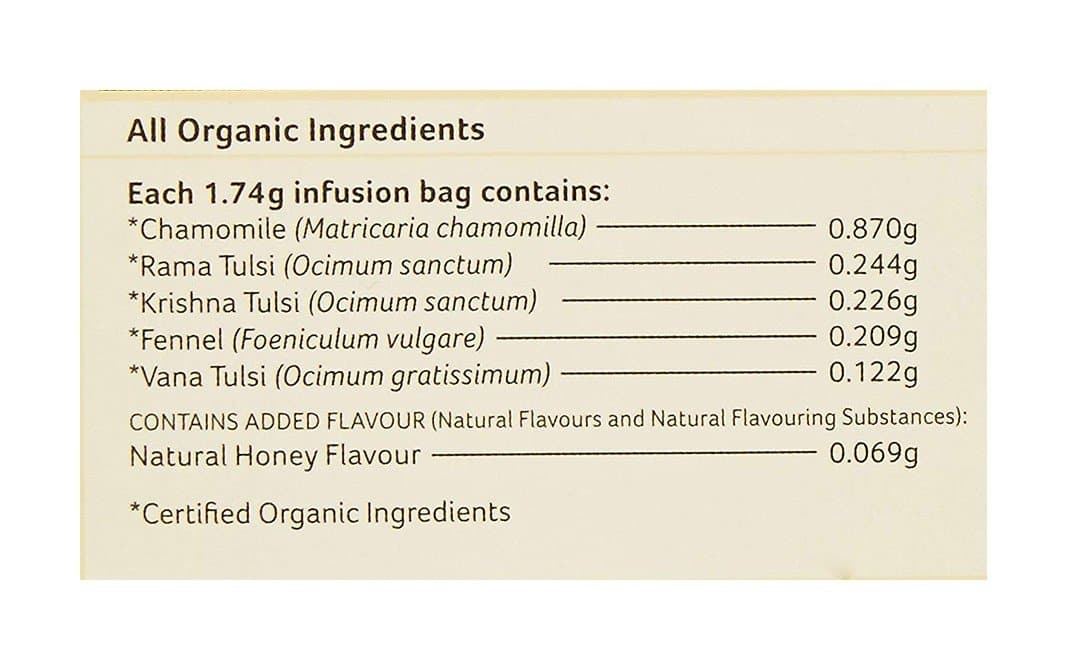 Organic India Tulsi Honey Chamomile 25 Tea Bags | Grocsy