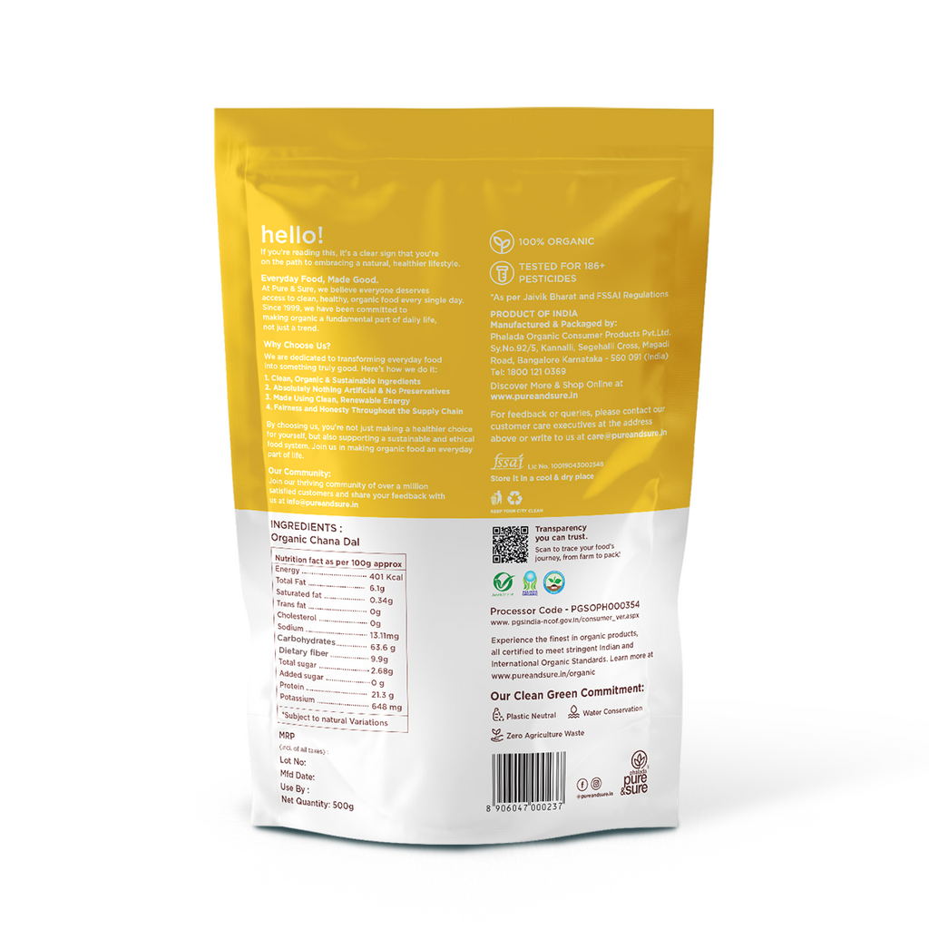 Pure & Sure Organic Chana Dal | Grocsy