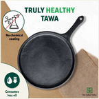 The Indus Valley CASTrong Cast Iron Cookware Set: Tawa+ Kadai (Wok model), Kitchen Set for Home, Pre-seasoned, 100% Pure, Toxin-free, Tadka Pan | Grocsy