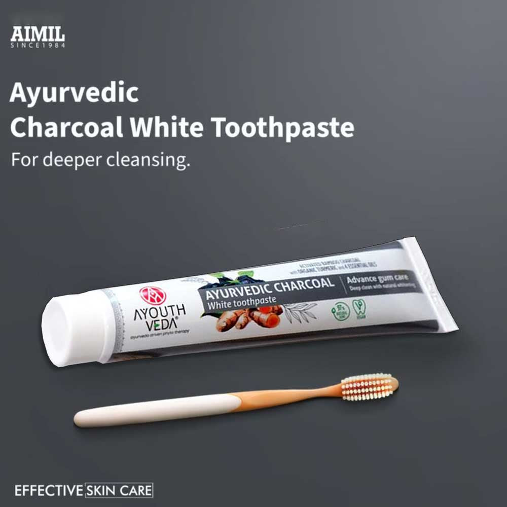 Ayouthveda Charcoal White Toothpaste | Grocsy