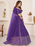 Tulsi Art Charmingâ Violet Sequins Work Georgette Wedding Wear Lehenga Choli | Grocsy
