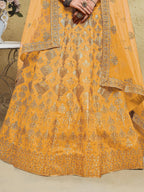 Tulsi Art Charming Yellow Sequins Silk Wedding Lehenga Choli With Net Dupatta | Grocsy